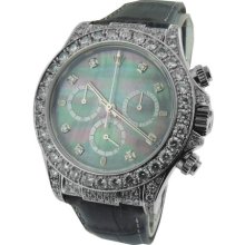 Men's Rolex Daytona Cosmograph P Series Diamond Black Mop Automatic Watch