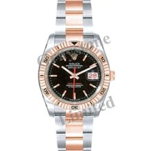 Men's Rolex Oyster Perpetual Datejust Turn-O-Graph Watch - 116261_BlkIO