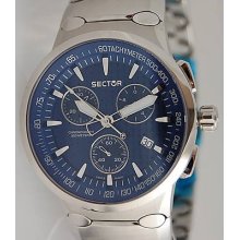 Men's Sector Series 700 Blue Dial Chronograph Tachymeter Sport Watch In Gift Box
