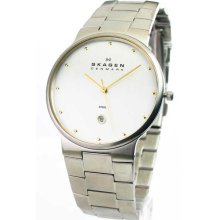 Mens Skagen Steel Ultra Slim Dress Date Watch 455XLSGXC