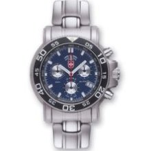 Mens Swiss Military Navy Diver Blue Dial Chronograph Watch