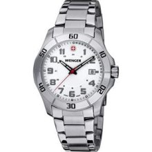 Mens White Dial Stainless Steel Bracelet Alpine Watch in N/A