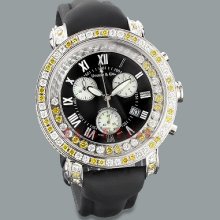 Mens White Yellow Diamond Watch by Benny and Co 7.50ct New Arrival