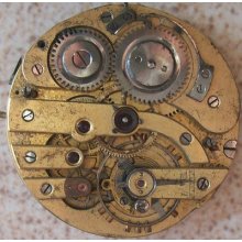 Mi Chronometre Pocket Watch Movement & Dial 43 Mm. Balance Broken To Restore