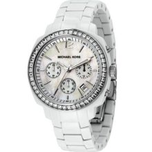 Michael Kors Ladies Chronograph White Acrylic Bracelet Watch MK5079