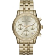Michael Kors Ladies Gold Plated Chronograph Watch - Michael Kors MK5676