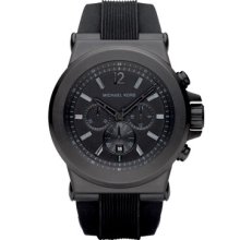 Michael Kors Silicone Chronograph Watch, Black