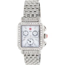 Michele Deco 71-6000 6.5ct Diamond Steel Chronograph Swiss Quartz Ladies Watch