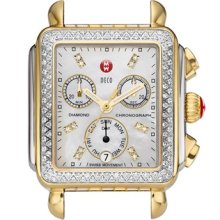 MICHELE 'Deco Diamond' Diamond Dial Two Tone Watch Case