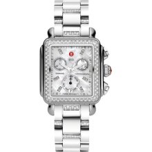 Michele Watch Deco Day 3 Link Diamond Dial, Bracelet Authentic With Box & Papers