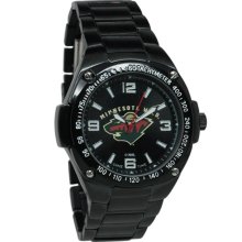 Minnesota Wild watches : Minnesota Wild Stainless Steel Warrior Watch - Black