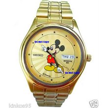 Mint Ladies Disney Mickey Mouse Seiko Starburst Date/day Sports Watch