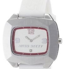 Miss Sixty Ladies Watch Just Time, Stainless Steel Face and White Stra