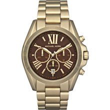 Mk5502 Michael Kors Ladies Chrono Gold Band Brown Dial Date Watch