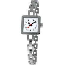 Mondaine Square Case Narrow Link Bracelet Ladies Watch A666.30339.11sbm