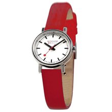 Mondaine Women's Official Swiss Railways Evo - Stainless - Red Leather Strap - A658.30301.11SBC