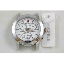 MW03Q00A0001 Michele CX Sport watch case 36mm chronograph steel white dial Swiss - White - Stainless Steel