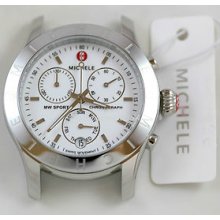 Mw03q00a0001 Michele Cx Sport Watch Case 36mm Chronograph Steel White Dial Swiss