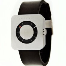 Neolog Mens QC Stainless Watch - Black Leather Strap - Black Dial - NEOQCCLM