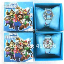 New Cartoon Super Mario Child Watch Girls Lady Quartz Steel Wrist Wa