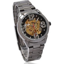 New Fashion Stainless Steel Unisex Mechanical Wrist Watch UN3