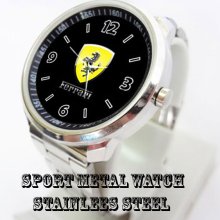 New Ferrari Logo sport metal watch Rare - Stainless Steel