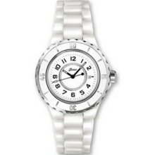 New High Tech Ceramic Ladies` Watch W/ White Dial