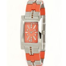 Nice Italy Womens Oria Stainless Watch - Silver Bracelet - Orange Dial - NICW1045ORI021011 Nice Italy Womens Oria Stainless Watch - Silver Bracelet - Orange Dial - NICW1045ORI021011