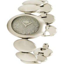 Nice Italy Womens Ovale Stainless Watch - Silver Bracelet - Silver Dial - NICW1015OVA021006