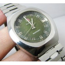 Nice Rare Vintage Rado Rothorn Green Dial Automatic Gents.