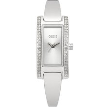 Oasis Women's Quartz Watch With Silver Dial Analogue Display And Silver Stainless Steel Plated Bangle B1274