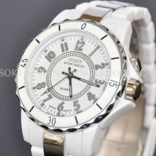 Ohsen 8 Color Led Light White Analog Quartz Womens Wrist Band Watch S53