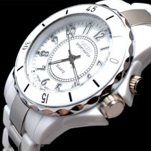 Ohsen Black/white Steel Led Light Men Boy Quartz Sport Band Wrist Watch