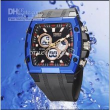 Ohsen Dual Time Watches Men Digital Sport Quartz Analog Dive Cartoon