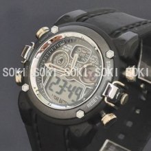 Ohsen Led Sport Mens Analog Digital Day Date Am Quartz Wrist Watch W21