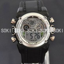 Ohsen White Case Chro Analog Digital Mens Quartz Wrist Bracelet Watch W20