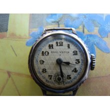 Old Antique Solid Silver Working WOMEN'S Wrist Mechanical WATCH Real Watch