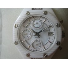 Oniss Lady's Chrono Watch White Ceramic Sapphire Mop Dial Original Edition