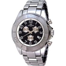Oniss On8501-mbk Black Tungsten Swiss Chronograph Watch Sapphire