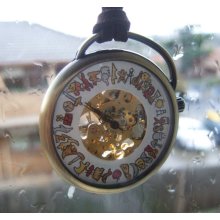Open faced, working alethiometer - a fully functional hand painted pocket watch