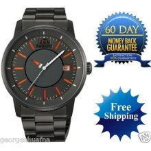 Orient Er02006a Men's Disk Rotating Hour Hand Red Accents Dial Automatic Watch