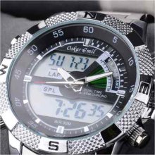 Oskar Emil Ranger Chronograph & Alarm Bracelet Watch Rrp Â£140 â€“ Bnib