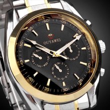 Ouyawei 6 Hand Date-day 41mm Mechanical Automatic Wrist Watch,gold-tone Frame