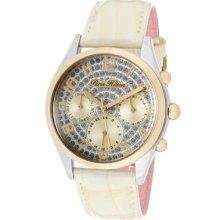 Paris Hilton Watch Ph13107jst-04 Women's Beverly Silver Glitter Dial Ivory