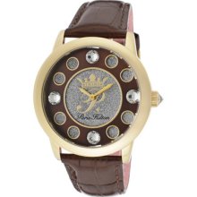 Paris Hilton Watches Women's Fame White Crystal Silver Glitter/Brown D