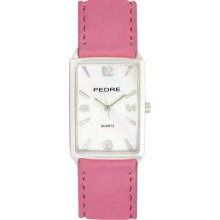 Pedre Watch with Pink Suede Strap and Mother of Pearl Dial