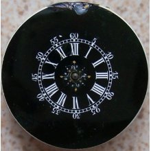 Pendant Watch Movement & Black Enamel Dial 32 Mm. Balance Broken To Restore