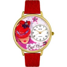 Personalized Red Hat Madam Unisex Watch - Gold