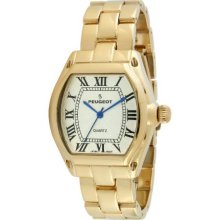 Peugeot 7069G Women'S 7069G Gold-Tone Roman Numeral Bracelet Watch