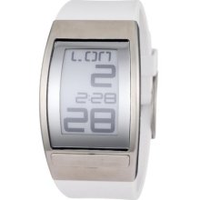 Phosphor Wc02 World Time Curved E-ink White Polyurethane Strap Mens Watch